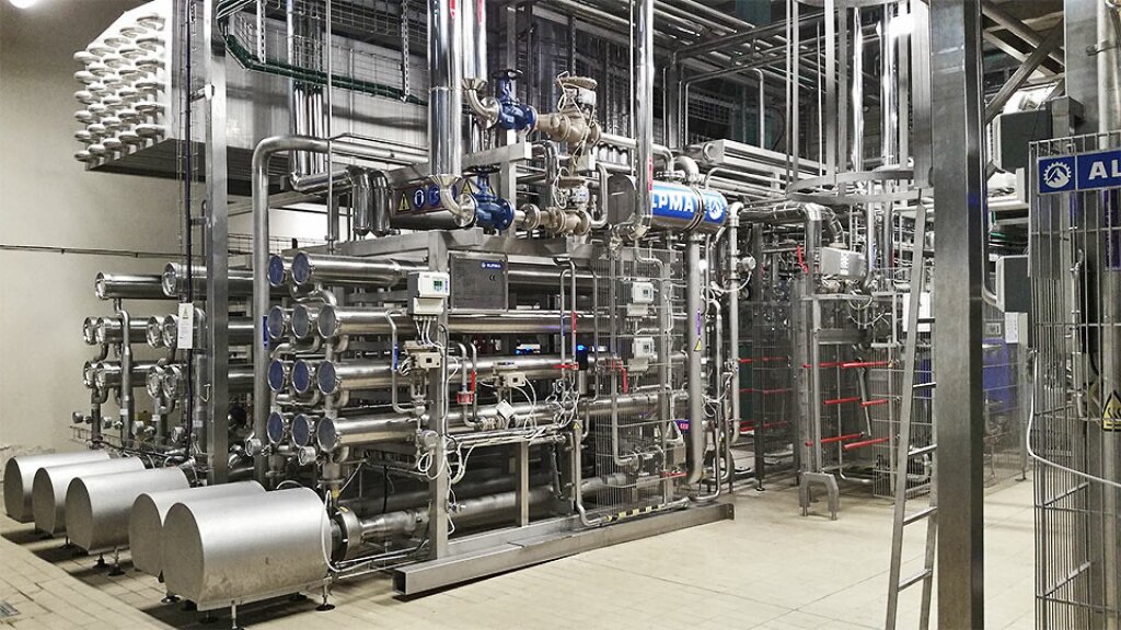 ALPMA Membranfiltration &ndash; Kombinierte Anlage mit MF/MF/UF/RO/RO‑Polisher zur Fraktionierung von Milch (MicCC, WPC, LC 20) und Polisher‑Wasser.